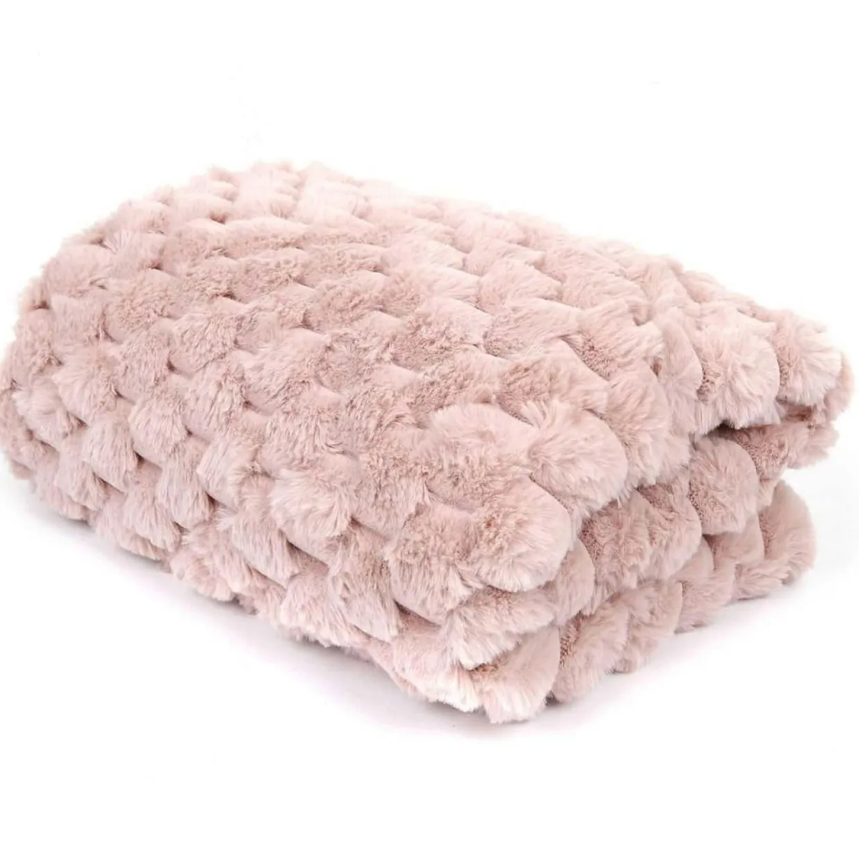 Plaid en fausse fourrure Opulence rose - 120x150 cm-Home Deco Factory Outlet