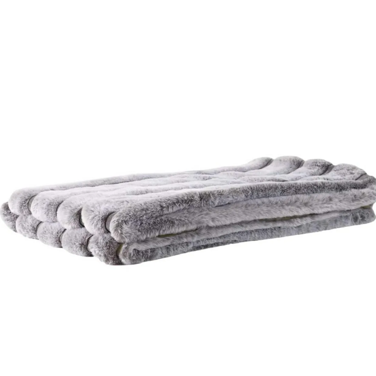 Plaid en fausse fourrure gris - 120x150 cm-Home Deco Factory Online