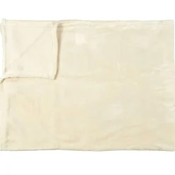 Plaid en Flanelle crème - 125x150 cm-Home Deco Factory Clearance