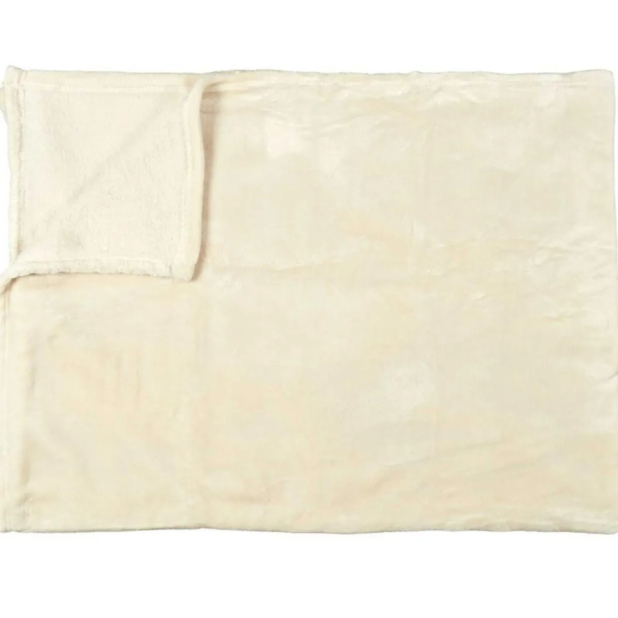 Plaid en Flanelle crème - 125x150 cm-Home Deco Factory Clearance