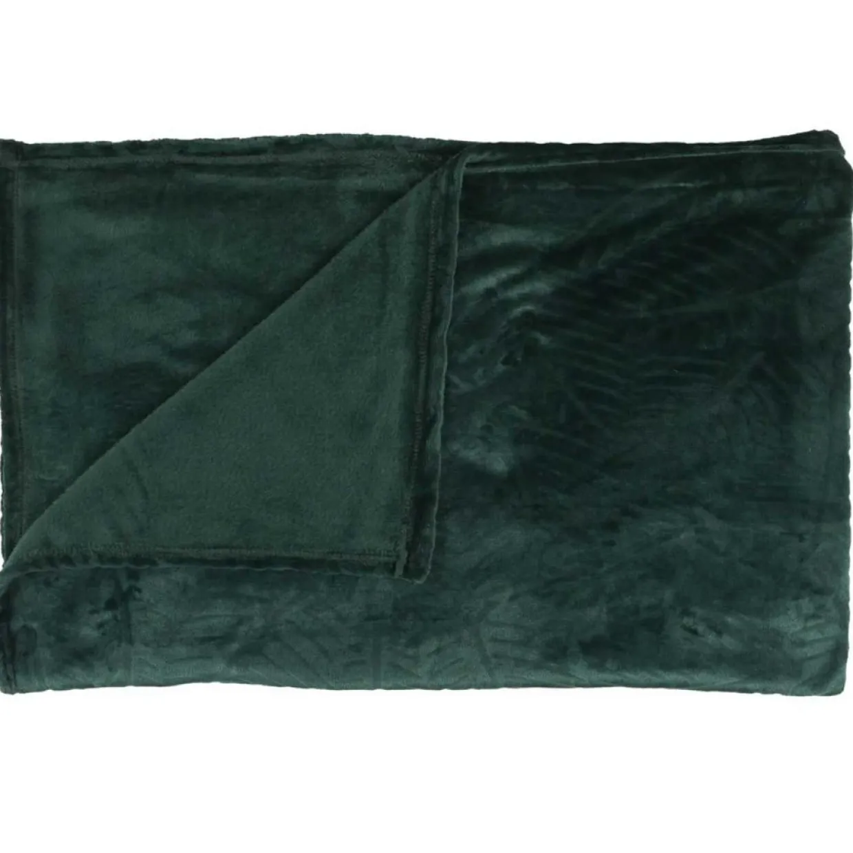 Plaid en Flanelle embossé vert sapin - 150x200 cm-Home Deco Factory Online
