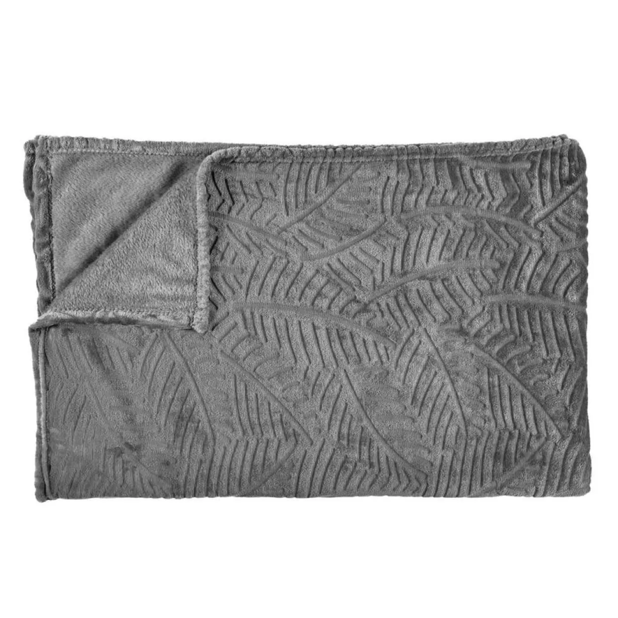 Home Deco Factory Plaids^Plaid en Flanelle embossé gris foncé - 150x200 cm