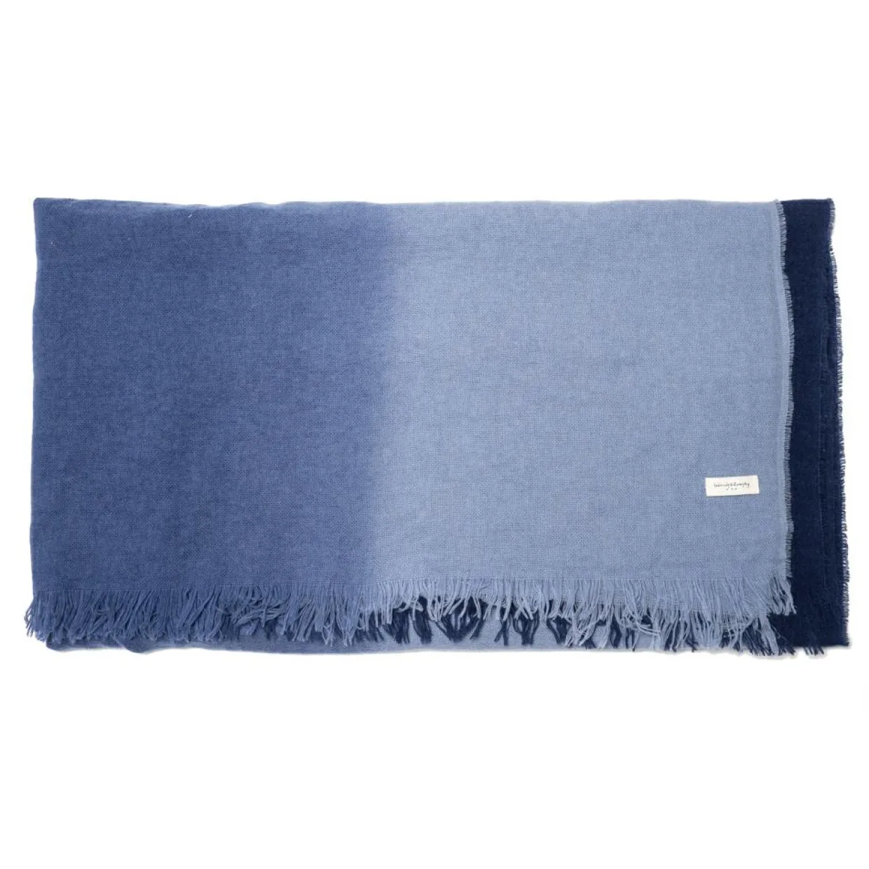 Plaid en laine & cachemire bleu 120x200cm-Bed and Philosophy Hot