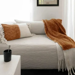 Bed and Philosophy Plaids^Plaid en laine bicolore beige 125x200cm