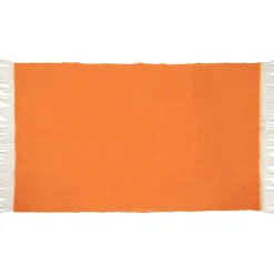 Plaid en laine finitions frangées orange 135x230cm-Bed and Philosophy Clearance