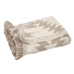 Bed and Philosophy Plaids^Plaid en laine motif kilim beige 140x200 cm