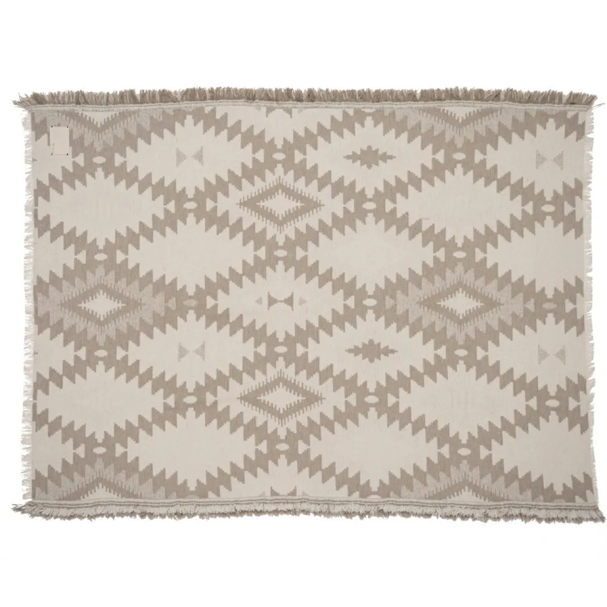 Bed and Philosophy Plaids^Plaid en laine motif kilim beige 140x200 cm