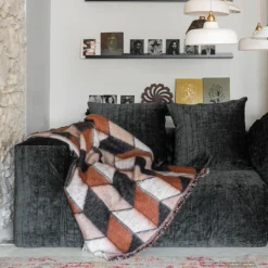 Bed and Philosophy Plaids^Plaid en laine motif 70s marron 135x230cm