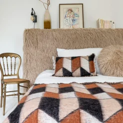 Bed and Philosophy Plaids^Plaid en laine motif 70s marron 135x230cm