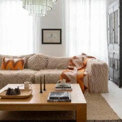 Bed and Philosophy Plaids^Plaid en laine motif 70s orange 135x230cm