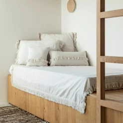 Bed and Philosophy Plaids^Plaid en lin & coton finitions frangées plume 150x180cm