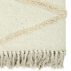 Plaid ethnique relief losange beige - 150x120 cm-Home Deco Factory Clearance