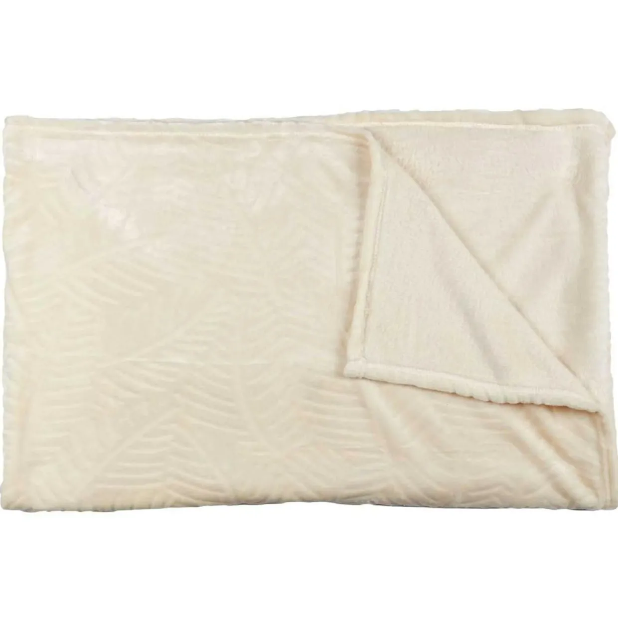 Plaid flanelle embossé crème - 150x200 cm-Home Deco Factory Hot