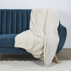 Plaid Flanelle Sherpa XXL beige - 140x200 cm-Home Deco Factory Outlet