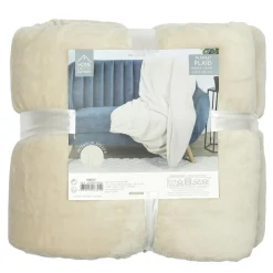 Plaid Flanelle Sherpa XXL beige - 140x200 cm-Home Deco Factory Outlet