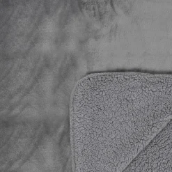 Plaid flanelle sherpa XXL gris foncé - 140x200 cm-Home Deco Factory New