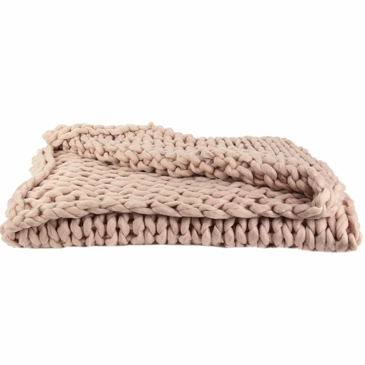 Home Deco Factory Plaids^Plaid grosse maille chunky rose - 150x120 cm