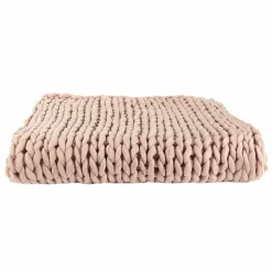 Home Deco Factory Plaids^Plaid grosse maille chunky rose - 150x120 cm
