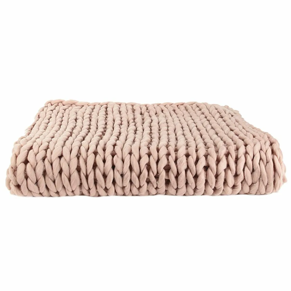 Home Deco Factory Plaids^Plaid grosse maille chunky rose - 150x120 cm