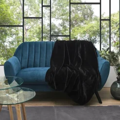 Home Deco Factory Plaids^Plaid imitation fourrure Opulence noir - 120x150 cm