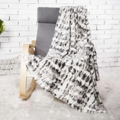 Home Deco Factory Plaids^Plaid imitation fourrure Opulence ombré blanc/noir - 140x200 cm