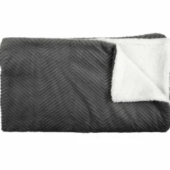 Plaid imitation fourrure sherpa gris - 140x200 cm-Home Deco Factory New