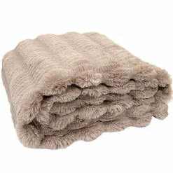 Home Deco Factory Plaids^Plaid imitation fourrure Opulence taupe - 120x150 cm