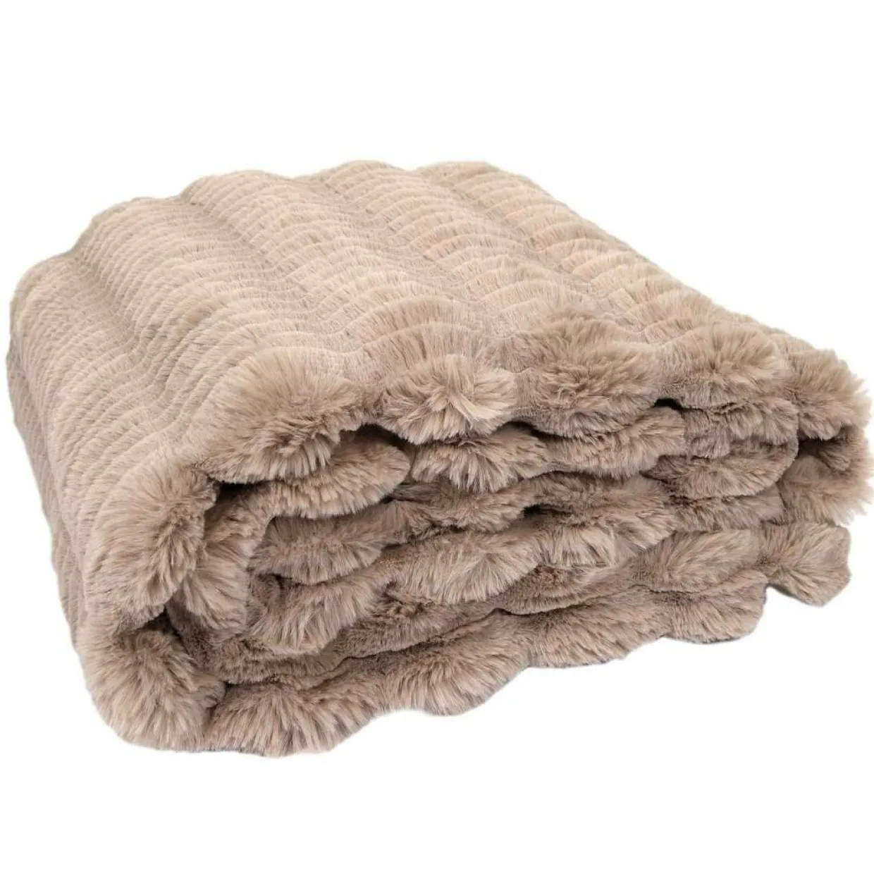 Home Deco Factory Plaids^Plaid imitation fourrure Opulence taupe - 120x150 cm
