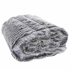 Home Deco Factory Plaids^Plaid imitation fourrure Opulence gris - 120x150 cm