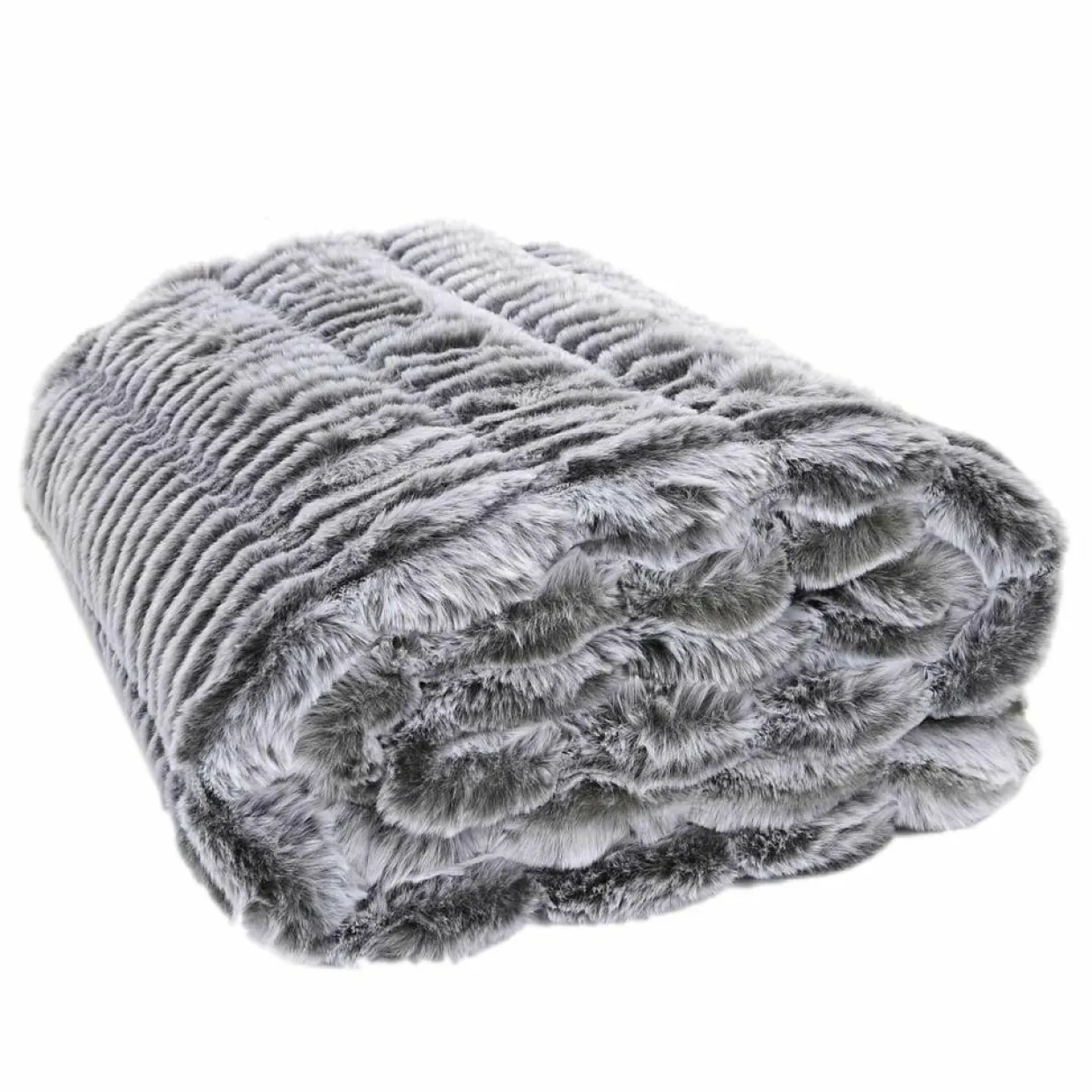 Home Deco Factory Plaids^Plaid imitation fourrure Opulence gris - 120x150 cm