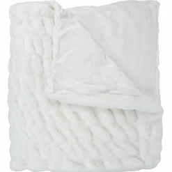 Plaid imitation fourrure luxury blanc - 140x200 cm-Home Deco Factory Outlet
