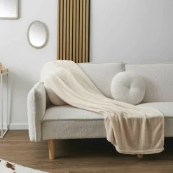 Plaid microfibre beige - 150x200 cm-Home Deco Factory Clearance
