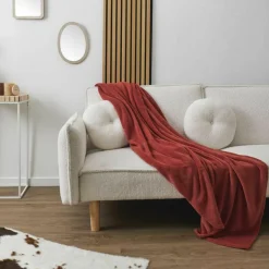 Home Deco Factory Plaids^Plaid microfibre rouge - 150x200 cm