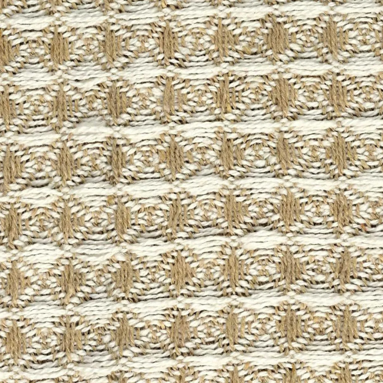 Plaid nid d'abeille beige/gris - 125x150 cm-Home Deco Factory Sale