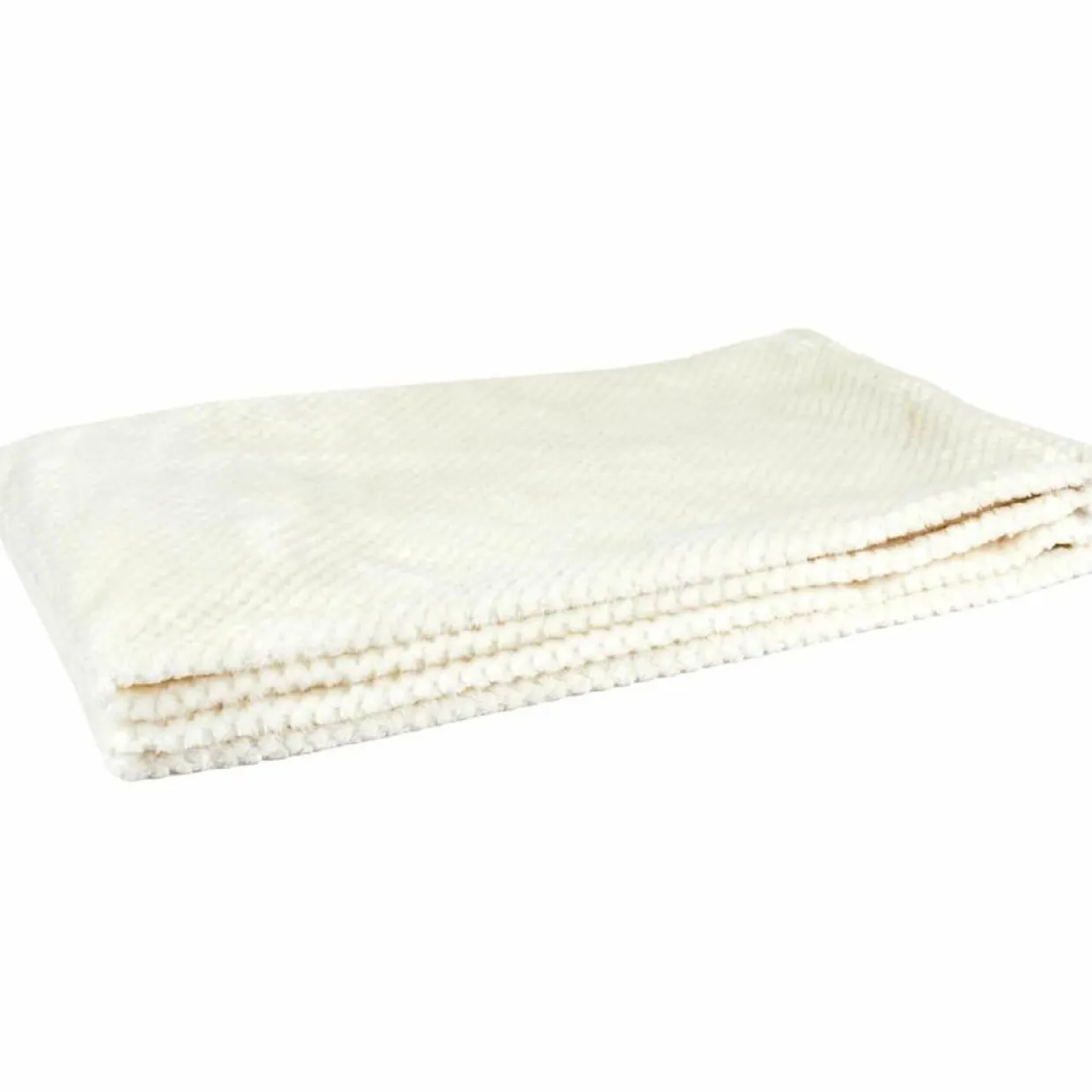 Plaid nid d'abeille blanc - 120x150 cm-Home Deco Factory Discount