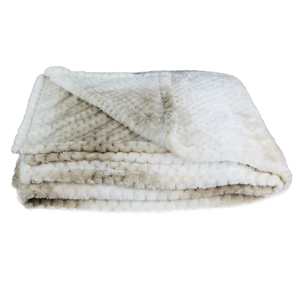 Plaid nid d'abeille XXL beige - 150x120 cm-Home Deco Factory Clearance