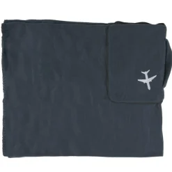Jet Lag Plaids^Plaid polaire avion avec housse noir - 120x150cm