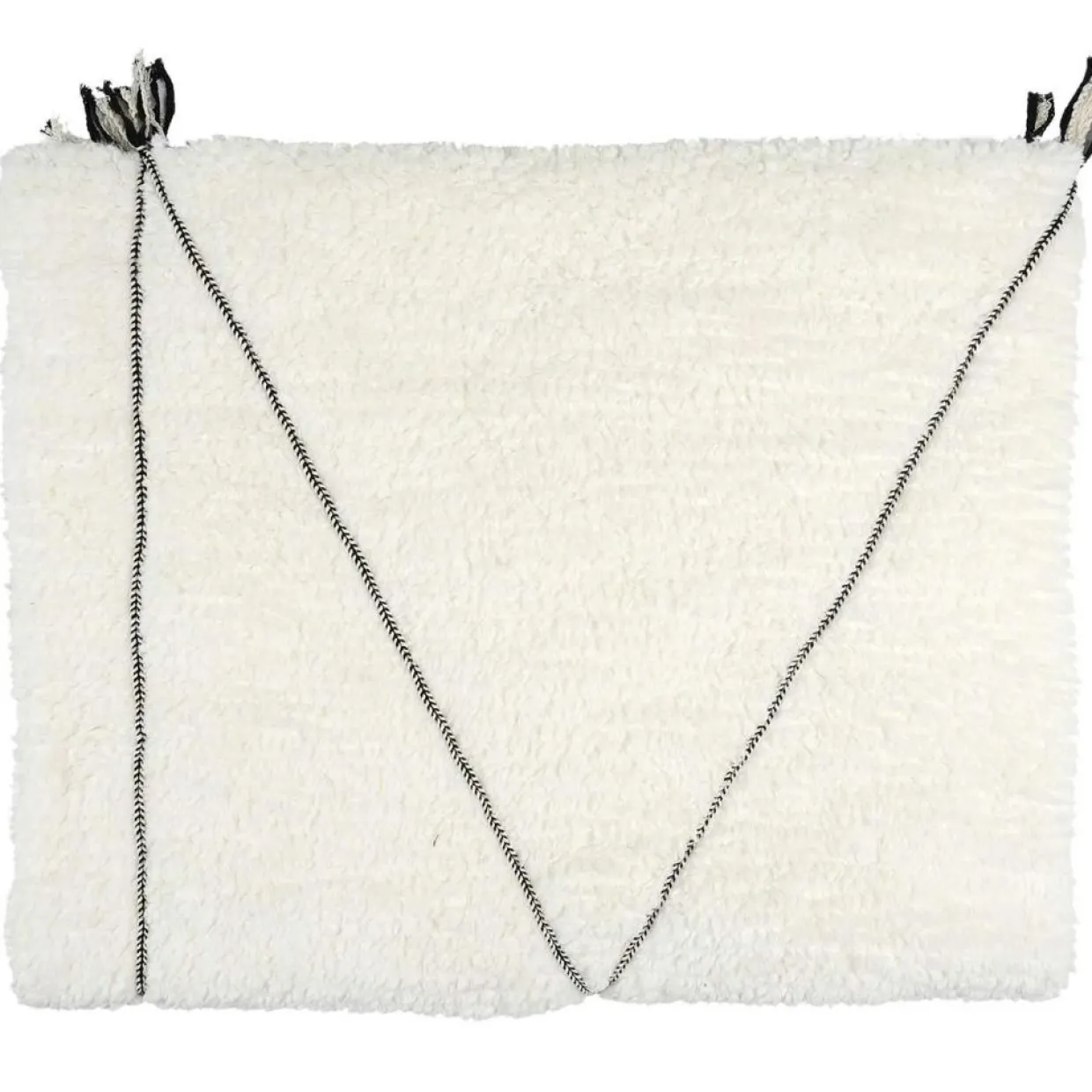 Plaid sherpa motif tresse blanc - 130x160 cm-Home Deco Factory Outlet