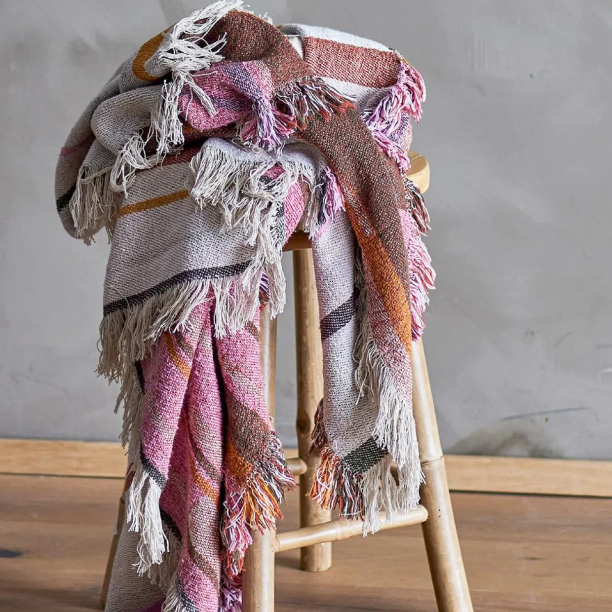 Bloomingville Plaids^Plaid Toscana nature - L.160xW.130 cm