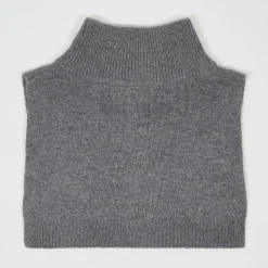 Femme Cashmere Tribu Echarpes, Foulards^Plastron 100% Cachemire col montant en côtes Carla gris