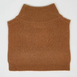 Plastron 100% Cachemire col montant en côtes Carla mocha-Cashmere Tribu Hot