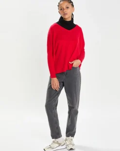 Femme Cashmere Tribu Echarpes, Foulards^Plastron 100% Cachemire col montant en côtes Carla noir