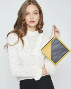 Pochette en Cuir à main mousqueton moutarde - 18x19 cm-Marni Best