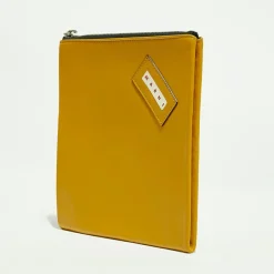 Pochette en Cuir à main mousqueton moutarde - 18x19 cm-Marni Best