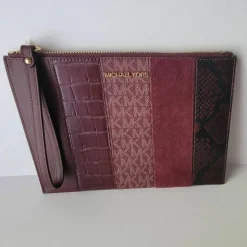 Pochette en Cuir zippée XL Jet Set Travel merlot/multicolore - 24.13x17.14x12.7 cm-Michael Kors Best