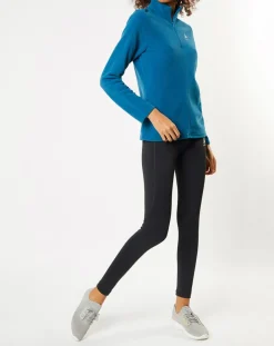 Femme Odlo Pulls^Polaire Midlayer 1/2 Zip bleu