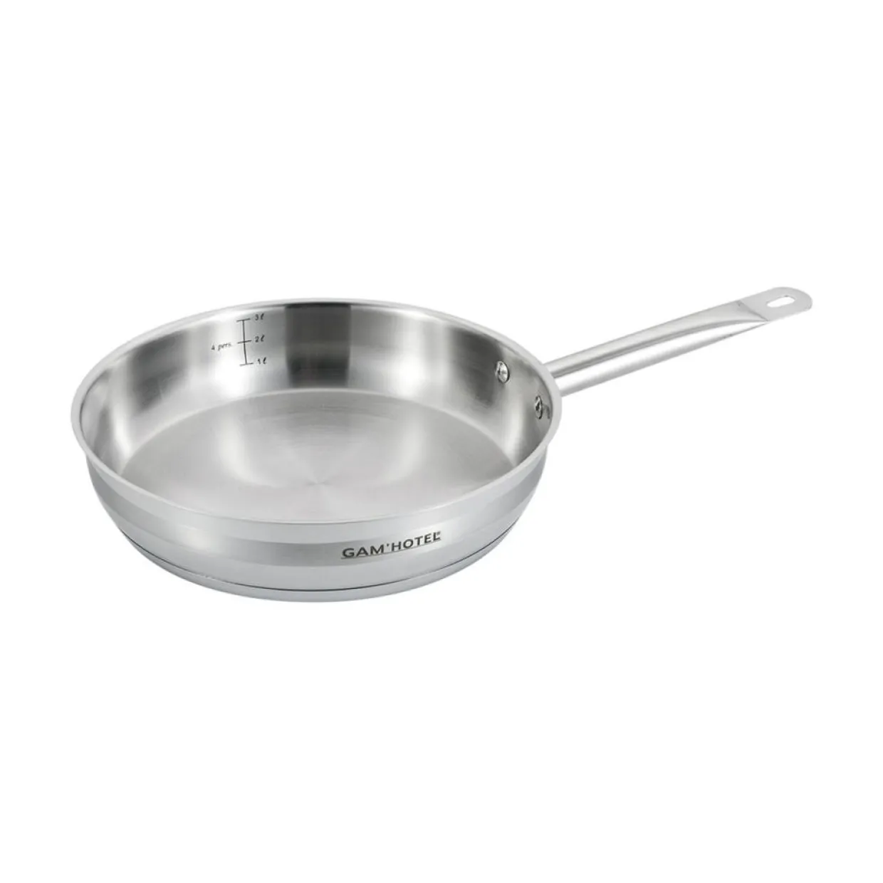 Poêle induction argentée - D.28 cm-Gam'Hotel