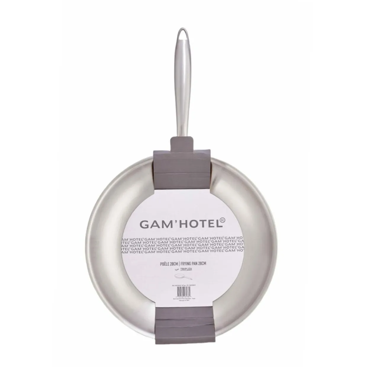 Poêle triplex induction argentée - D.28 cm-Gam'Hotel Outlet