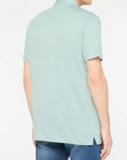 Homme Hackett London Polos^Polo 100% Lin Chambray céladon
