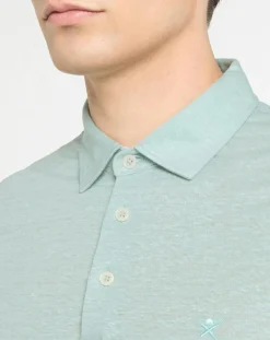 Homme Hackett London Polos^Polo 100% Lin Chambray céladon